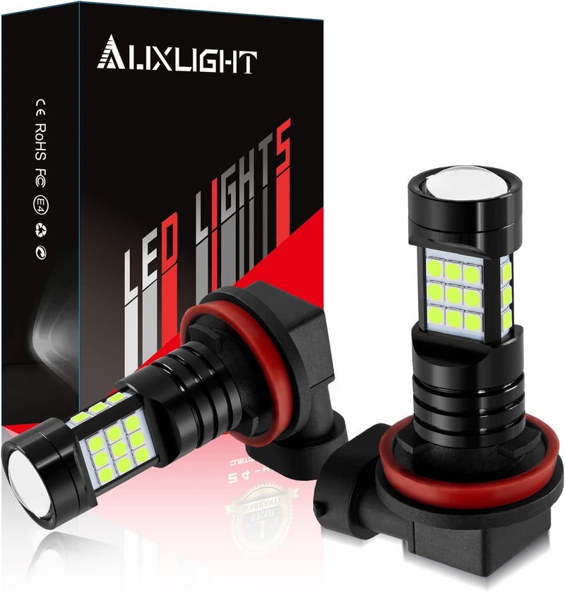 AUXLIGHT مصابيح ضباب LED H11 DRL، 2400 لومن ساطعة للغاية بديل لمصابيح H8 H11LL H8LL H16 (نموذج ياباني) للسيارات والشاحنات، أزرق جليدي - Image 1
